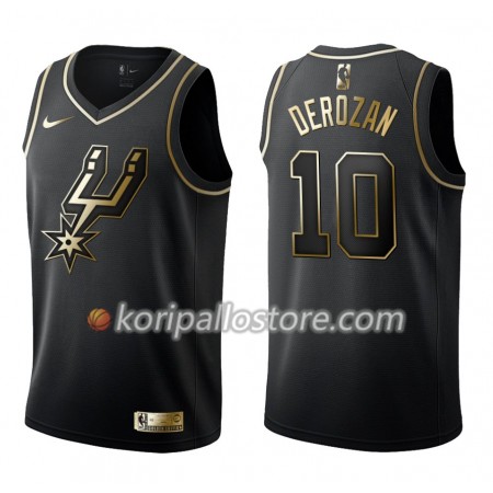 San Antonio Spurs DeMar DeRozan 10 Nike Musta Golden Edition Miesten Pelipaidat Swingman 